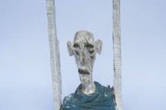 Holzobjekt Eiche, bemalt / Breite 35cm, Tiefe 10cm, Höhe 60cm