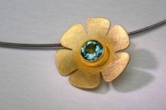 Anhänger Gelbgold 916 / Turmalin