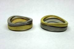 Eheringe Gelb-/Weissgold 750