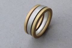 3 Ringe Gelbgold / Rotgold / Platin 950
