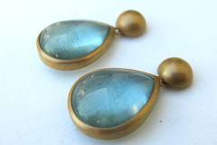 Ohrhänger Gelbgold 916 / Aquamarin