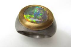 Ring Palladium 950 / Gelbgold 916 / Opal
