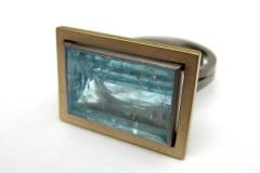 Ring Palladium 950 / Gelbgold 750 / Aquamarin