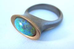 Ring Palladium / Rotgold 916 / Opal