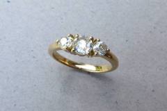 Ring Gelbgold 750 / Altschliff-Diamanten